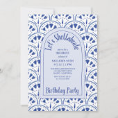 シェラブレートホタテガイ貝殻ビーチ誕生日 招待状 (正面)