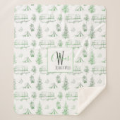 シェラモノグラムのパ毛布 | Green Camping Woods シェルパブランケット (正面)