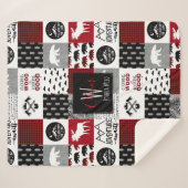 シェラモノグラムのパ毛布 | Lumberjack Wilderness シェルパブランケット (正面(横))