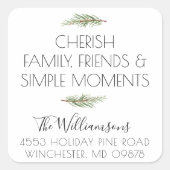 シェリッシュシンプルホリデーモーメント差出人住所 スクエアシール (正面)