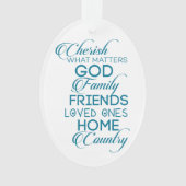 シェリッシュwhatが重要ティール（緑がかった色） オーナメント (正面)