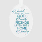 シェリッシュwhatが重要ティール（緑がかった色） オーナメント (裏面)