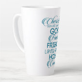 シェリッシュwhatが重要ティール（緑がかった色） カフェラテマグ (左アングル)