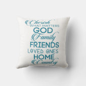 シェリッシュwhatが重要ティール（緑がかった色） クッション (裏面)