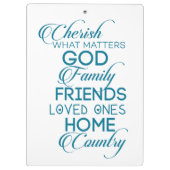 シェリッシュwhatが重要ティール（緑がかった色） クリップボード (裏面)