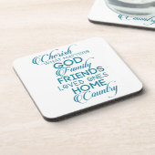 シェリッシュwhatが重要ティール（緑がかった色） コースター (左側)