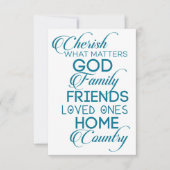 シェリッシュwhatが重要ティール（緑がかった色） サンキューカード (正面)