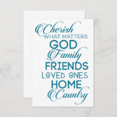 シェリッシュwhatが重要ティール（緑がかった色） サンキューカード (正面/裏面)