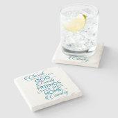 シェリッシュwhatが重要ティール（緑がかった色） ストーンコースター (横)