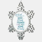 シェリッシュwhatが重要ティール（緑がかった色） スノーフレークピューターオーナメント (右)