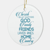 シェリッシュwhatが重要ティール（緑がかった色） セラミックオーナメント (左)