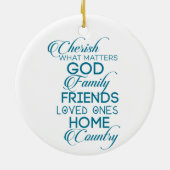 シェリッシュwhatが重要ティール（緑がかった色） セラミックオーナメント (裏面)