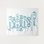 シェリッシュwhatが重要ティール（緑がかった色） タペストリー (正面(横))