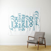 シェリッシュwhatが重要ティール（緑がかった色） タペストリー (インサイチュ(横))