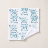 シェリッシュwhatが重要ティール（緑がかった色） バスタオルセット (ウォッシュタオル)