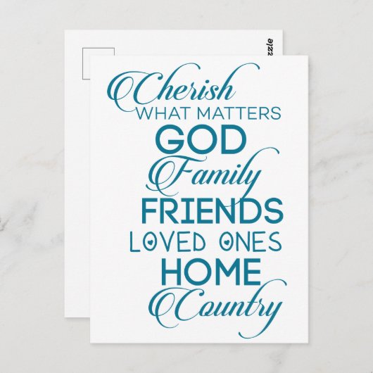 シェリッシュwhatが重要ティール(緑がかった色) ポストカード (正面/裏面)