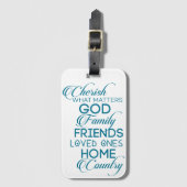 シェリッシュwhatが重要ティール（緑がかった色） ラゲッジタグ (正面縦)