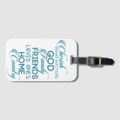 シェリッシュwhatが重要ティール（緑がかった色） ラゲッジタグ (正面横)