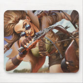 シェリフゲームマウスパッド | オートバイクールライダーパッド マウスパッド (正面)