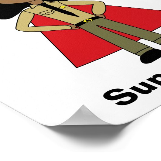 シェリフスすごいヒーロー女性ブラックアフリカンアメリカン ポスター (角)