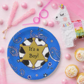 シェリフバッジブルーバンダナ紙プレート ペーパープレート (パーティー)