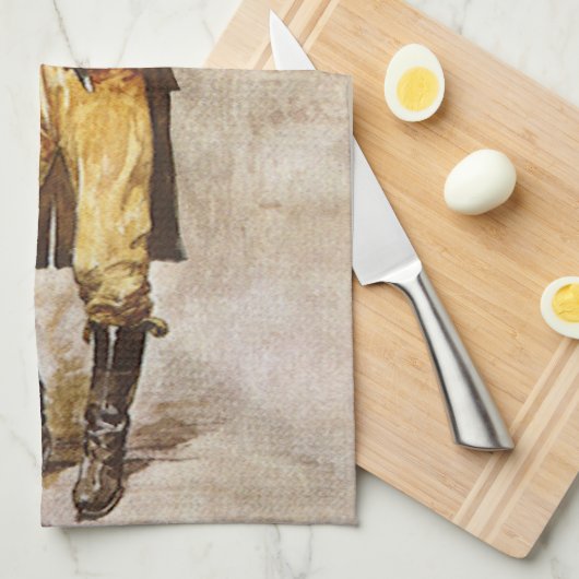 シェリフポートレートバイセルツァー、ヴィンテージウェストカウボーイ キッチンタオル (四つ折り)