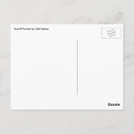 シェリフポートレートバイセルツァー、ヴィンテージウェストカウボーイ ポストカード (裏面)