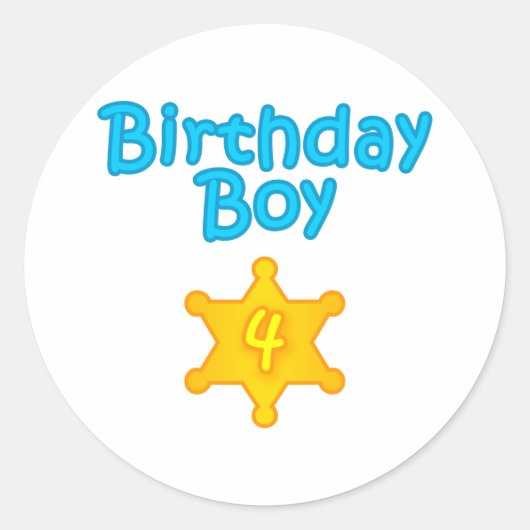 シェリフ誕生日ボーイ4 ラウンドシール (正面)