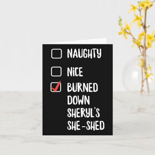 シェリーの小屋を燃やしたughty Nice カード (黄色い花)