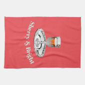 シェリー&ブライト・ドリンク・グラスおもしろい・レッド・クリスマス キッチンタオル (横)