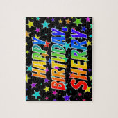 「シェリー」名、おもしろい「ハッピーバースデー」 ジグソーパズル (縦)