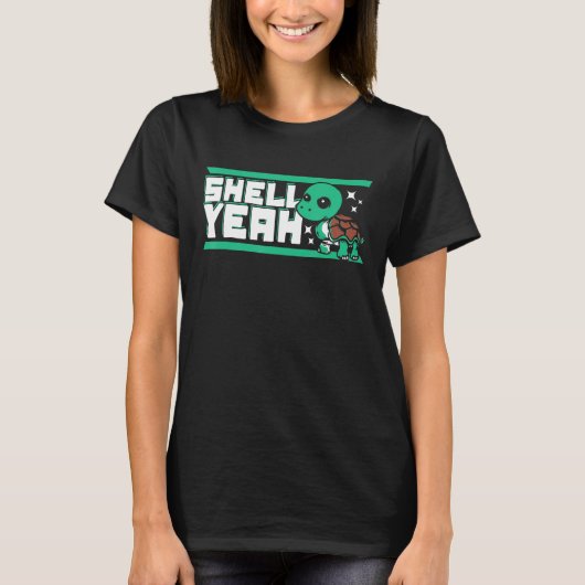 シェルええ赤い耳のスライダートカッ色彩の鮮やかトター Tシャツ (正面)