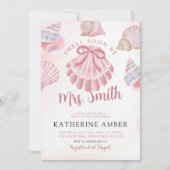 シェルが間もなくミセスビーチの海のプリンセスシャワー 招待状 (正面)