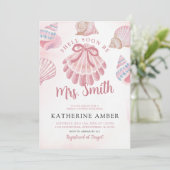 シェルが間もなくミセスビーチの海のプリンセスシャワー 招待状 (スタンド正面)