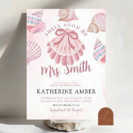 シェルが間もなくミセスビーチの海のプリンセスシャワー 招待状