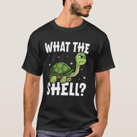 シェルって何だ Funny タートル シェルって何だ Tシャツ (正面)