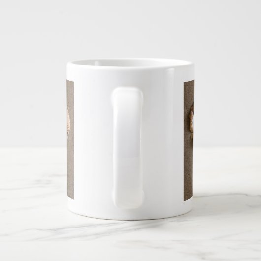 シェルで作られたバレンタインハート ジャンボコーヒーマグカップ (裏面)