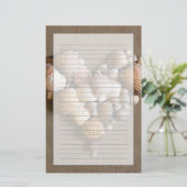 シェルで作られたバレンタインハート 便箋 (スタンド正面)