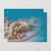 シェルとエレガント真珠絵を描日付の保存 案内ポストカード (正面/裏面)