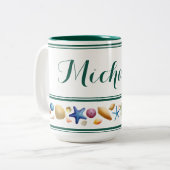 シェルとストライプツートーンコーヒーマグ ツートーンマグカップ (正面左)