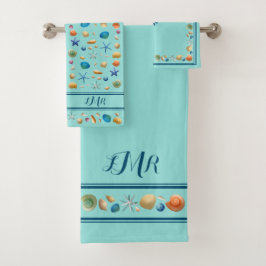 シェルとストライプバスタオルセット バスタオルセット