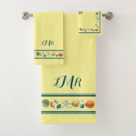 シェルとストライプバスタオルセット バスタオルセット