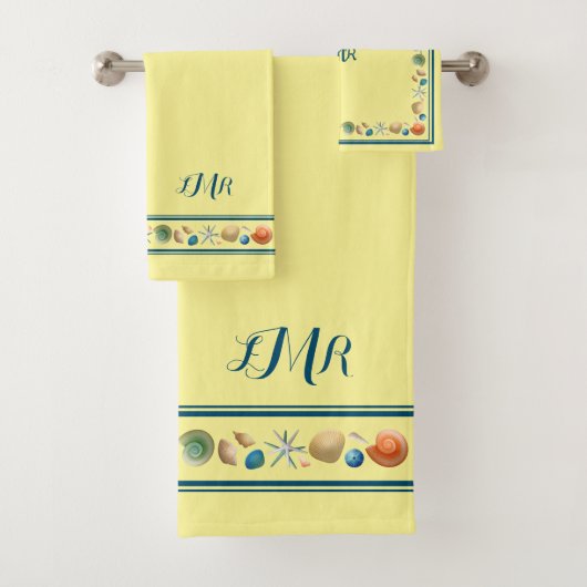 シェルとストライプバスタオルセット バスタオルセット (インサイチュ)