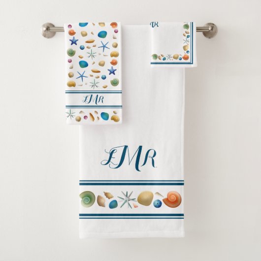 ***シェルとストライプバスタオルセット バスタオルセット (インサイチュ)