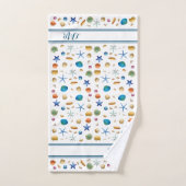 ***シェルとストライプバスタオルセット バスタオルセット (ハンドタオル)