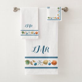 シェルとストライプバスタオルセット バスタオルセット