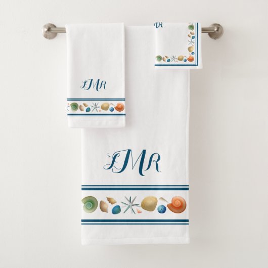 シェルとストライプバスタオルセット バスタオルセット (インサイチュ)