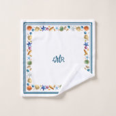 シェルとストライプバスタオルセット バスタオルセット (ウォッシュタオル)