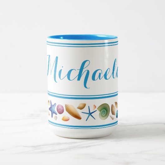 シェルとストライプ ツートーンマグカップ (中央)