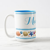 シェルとストライプ ツートーンマグカップ (左)